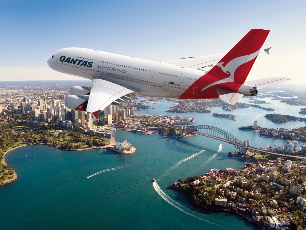 Qantas Flight over Sydney